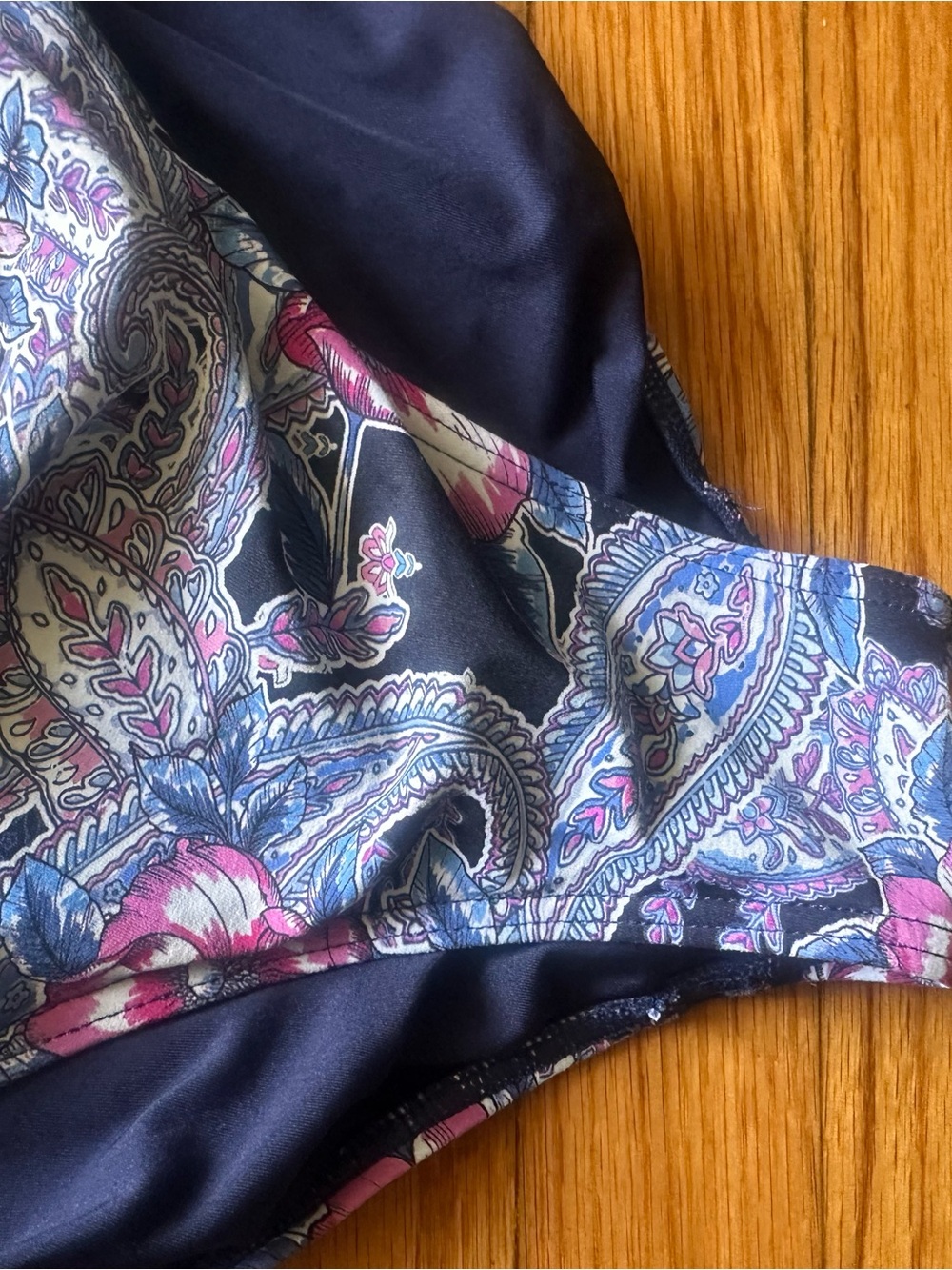 Nip Tuck Swim Navy Paisley Tummy Control One Piece Swimsuit Size 12 - Picture 3 of 7